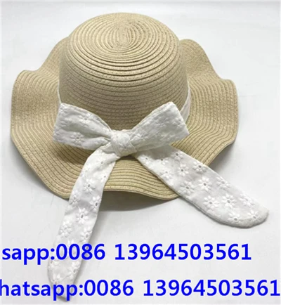 Lady Straw Bowknot pludmales cepure