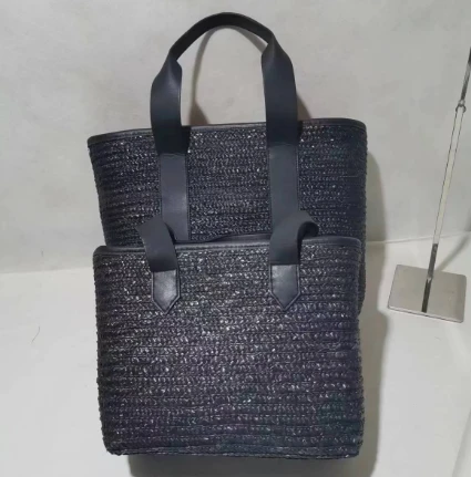 Melnā kviešu auduma sieviešu soma viens komplekts