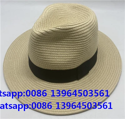 Ikdienas skopa papīra salmu cepure Fedora cilindriskā cepure