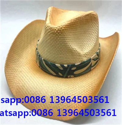 Vīriešu Rietumu lente Cowboy Salmu zvejnieks Vīrietis Saules cepure