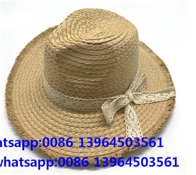 Mežģīņu lentes pludmales cepure ar lielām malām