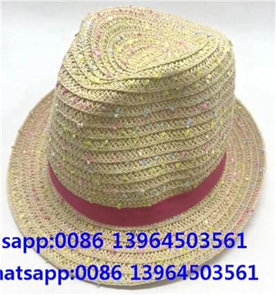 Krāsains salmu papīrs fedora saules cepure